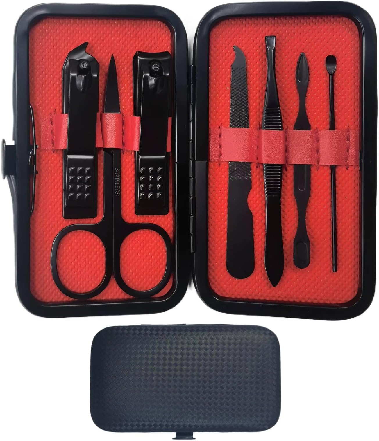 UMEINAC TECH 7 in 1 Manicure Set - Nail Clipper Set, Stainless Steel, Black