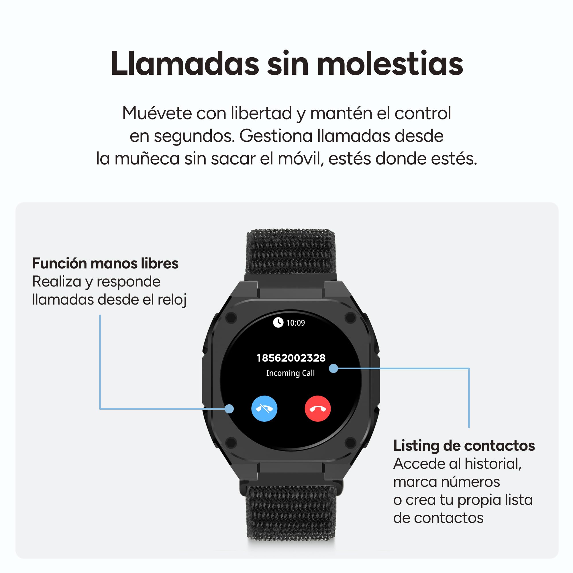 KSIX Smartwatch Zenthium Go - Reloj Inteligente Hombre con Llamadas y Whatsapp, Pantalla AMOLED 1.32", Diseño Aeronáutico Reforzado, IP68 Sumergible, Compatible con iPhone® y Android® - Negro