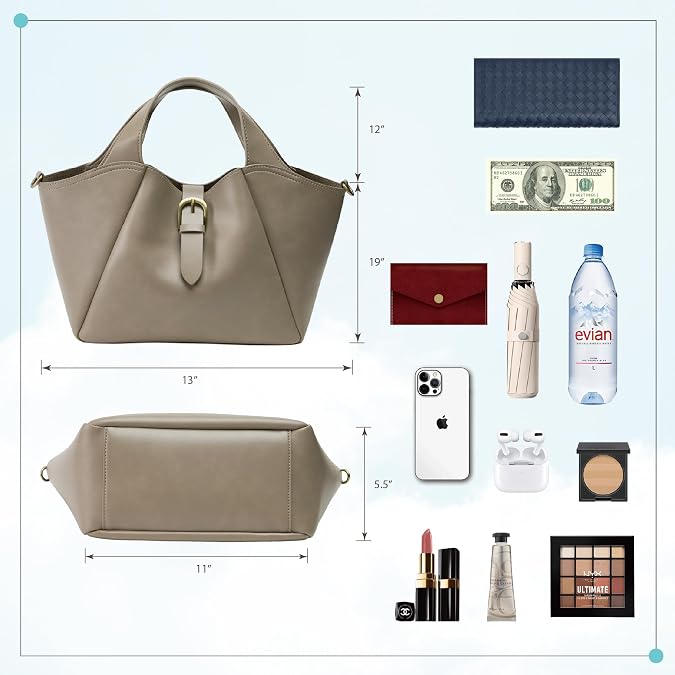 Elegant Vegan Leather Tote Bag for Women Vintage Handle Handbag