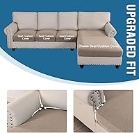 Vista 505 de H.VERSAILTEX 2025 New Sectional Couch Covers 8 Pieces Stretch Sofa Covers for Sectional Sofa Set Separate L Shaped Couch Cover for Both Left/Right
