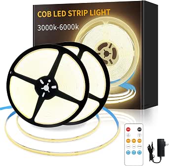 COB LED Strip Lights 100ft, 3000K DC 24V Dimmable Warm White