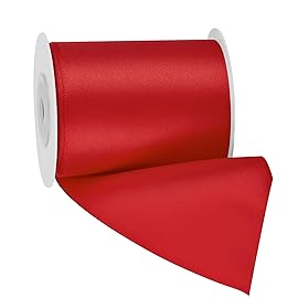 LIUYAXI Red Double Face Satin Ribbon 3 X 10 Yards, Ribbons Perfect for Crafts, Gift Wrapping, Bow Making and More