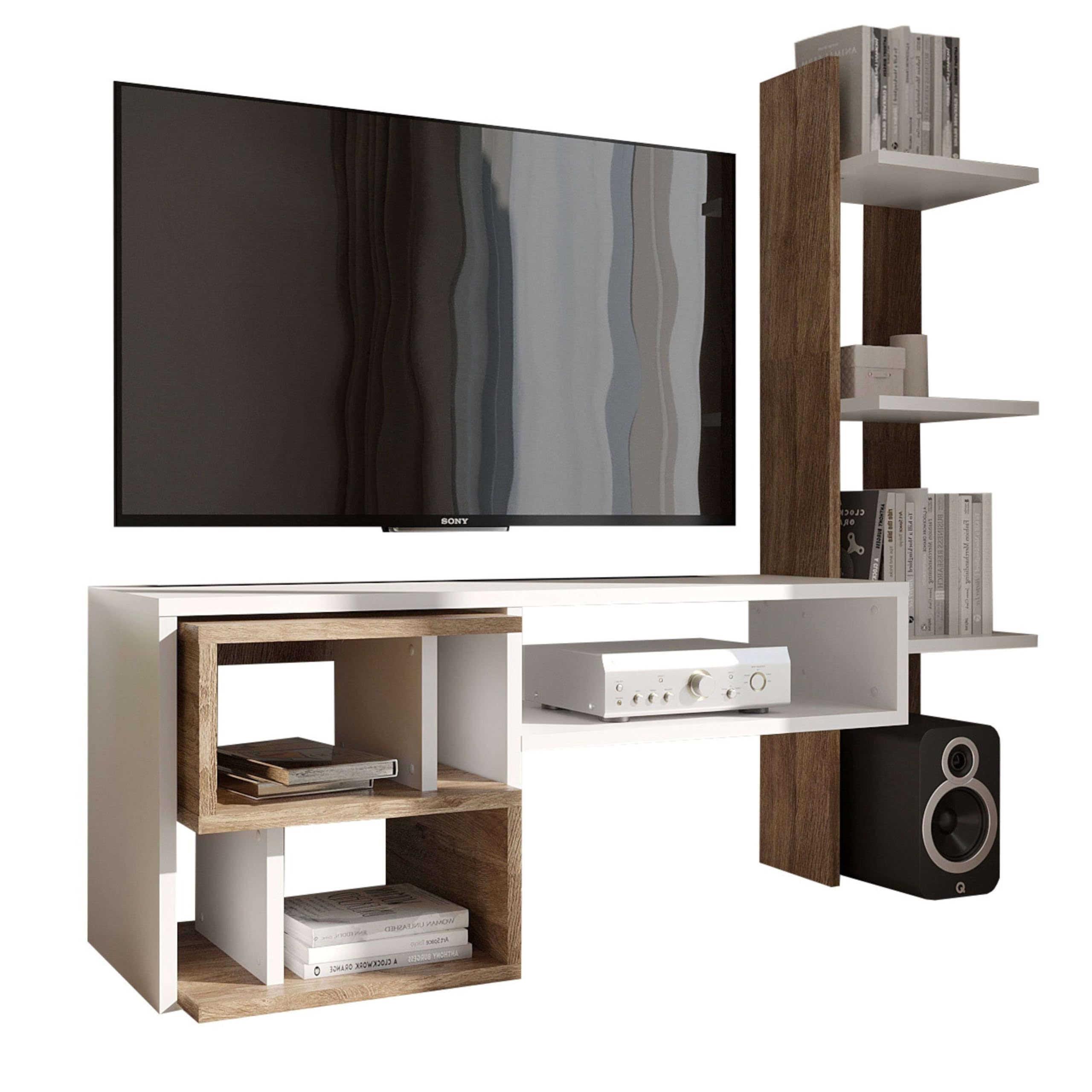 Miroytengo Mueble De Salón Moderno Mom Color Roble Ansberg Y Blanco Semimate 187 cm