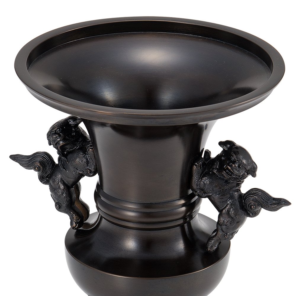 Amazon｜仏壇屋 滝田商店 【寺院用】獅子掛中口 花立 黒色 8寸(口径 
