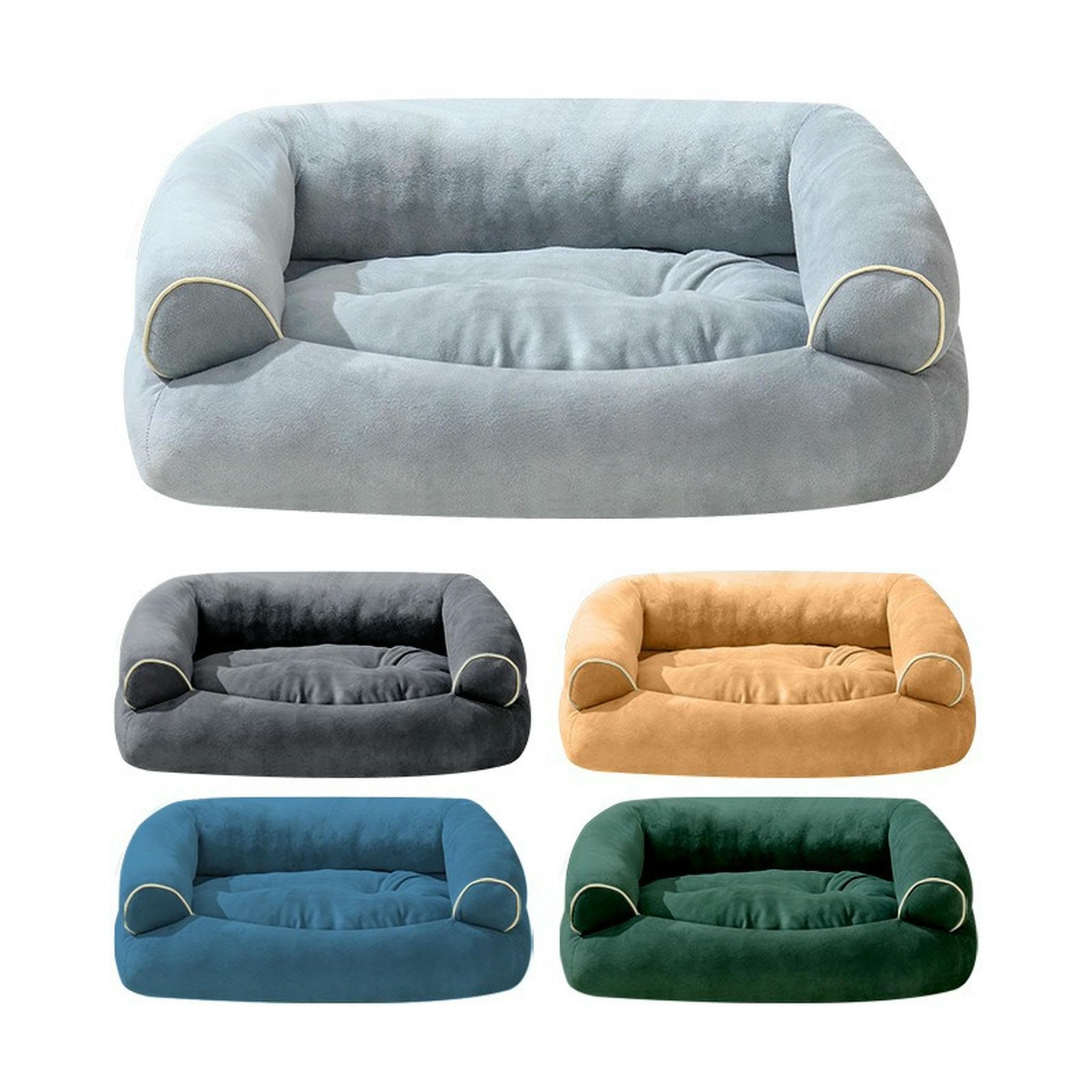 Articoli per Animali Domestici Cani E Gatti Quattro Stagioni Divano Universale Indipendente A Forma di U Tridimensionale Cuscino Peluche Domestici-Grigio Chiaro-125 * 76 * 26cm