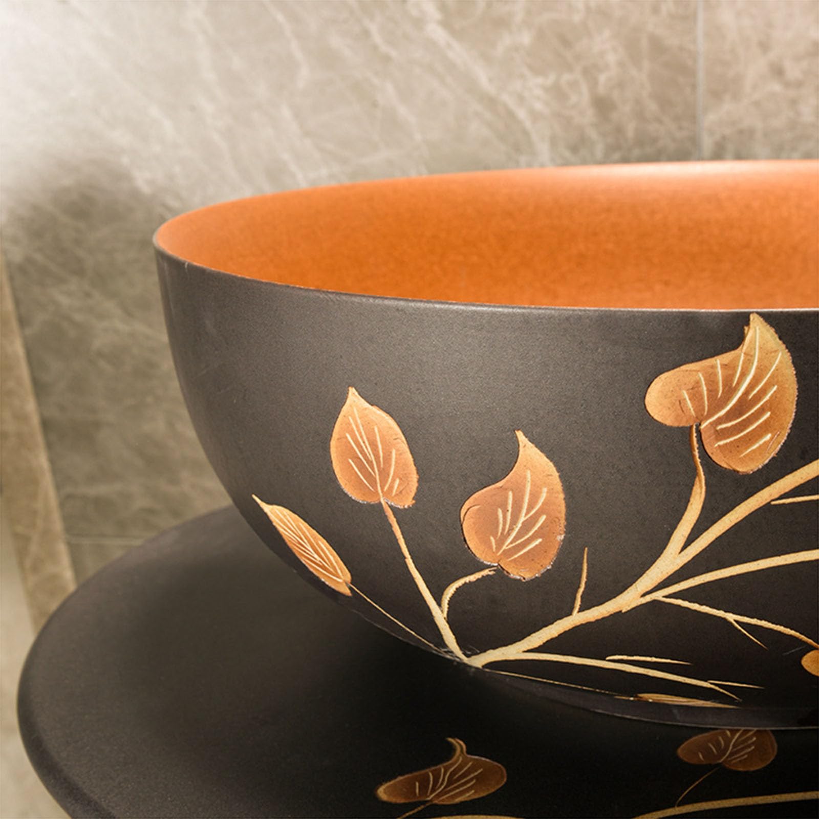 Nowoczesna ceramiczna umywalka łazienkowa, okrągła wolnostojąca umywalka z gliny kaolinowej, do domu, kuchni, patio, pralni, wewnątrz i na zewnątrz, 2-częściowy zestaw, 4-częściowy zestaw