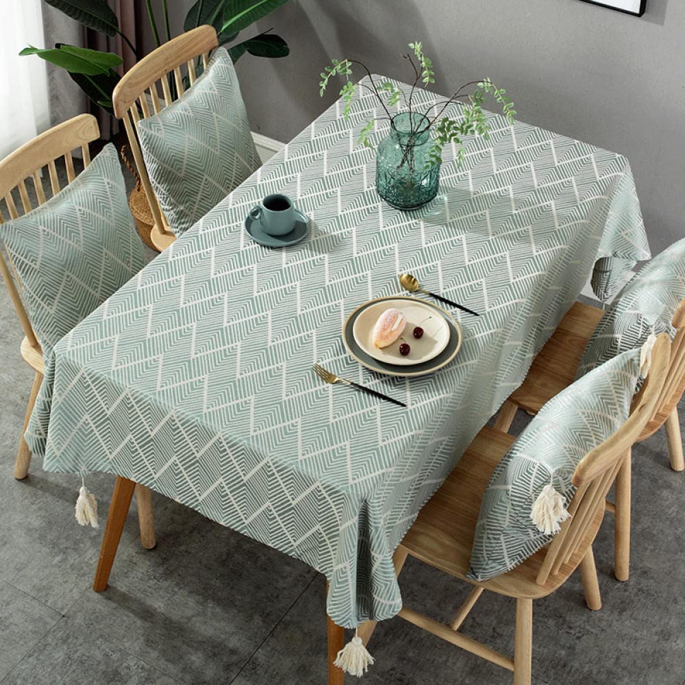 Abwaschbar Tischdecke Wasserabweisend Bettwäsche aus Baumwolle Lotuseffekt Leinenoptik Tischtuch mit Pflegeleicht Fleckschutz Grün C 110 × 110cm
