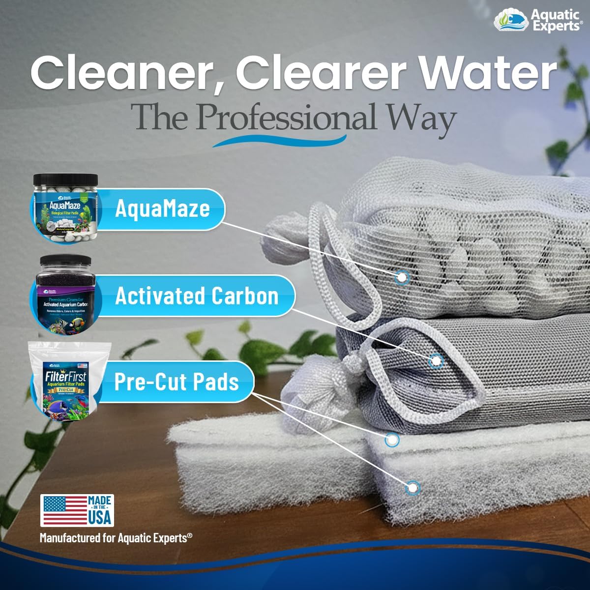 Aquatic Experts FilterFirst + Polishing Pad Combo – Precut Aquarium Filter Floss & Water Polishing Media for Ultra Clear Water – 6 Pack Combo (6 FilterFirst + 6 Polishing Pads), Tidal 35 Compatible