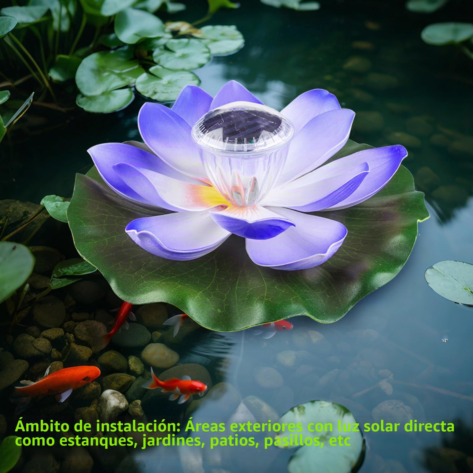 Luz solar de loto para piscina, LED impermeable, moderna lámpara flotante de jardín, 12 cm, encendido/apagado automático, para decoración de estanque, fuente de patio trasero (morado)