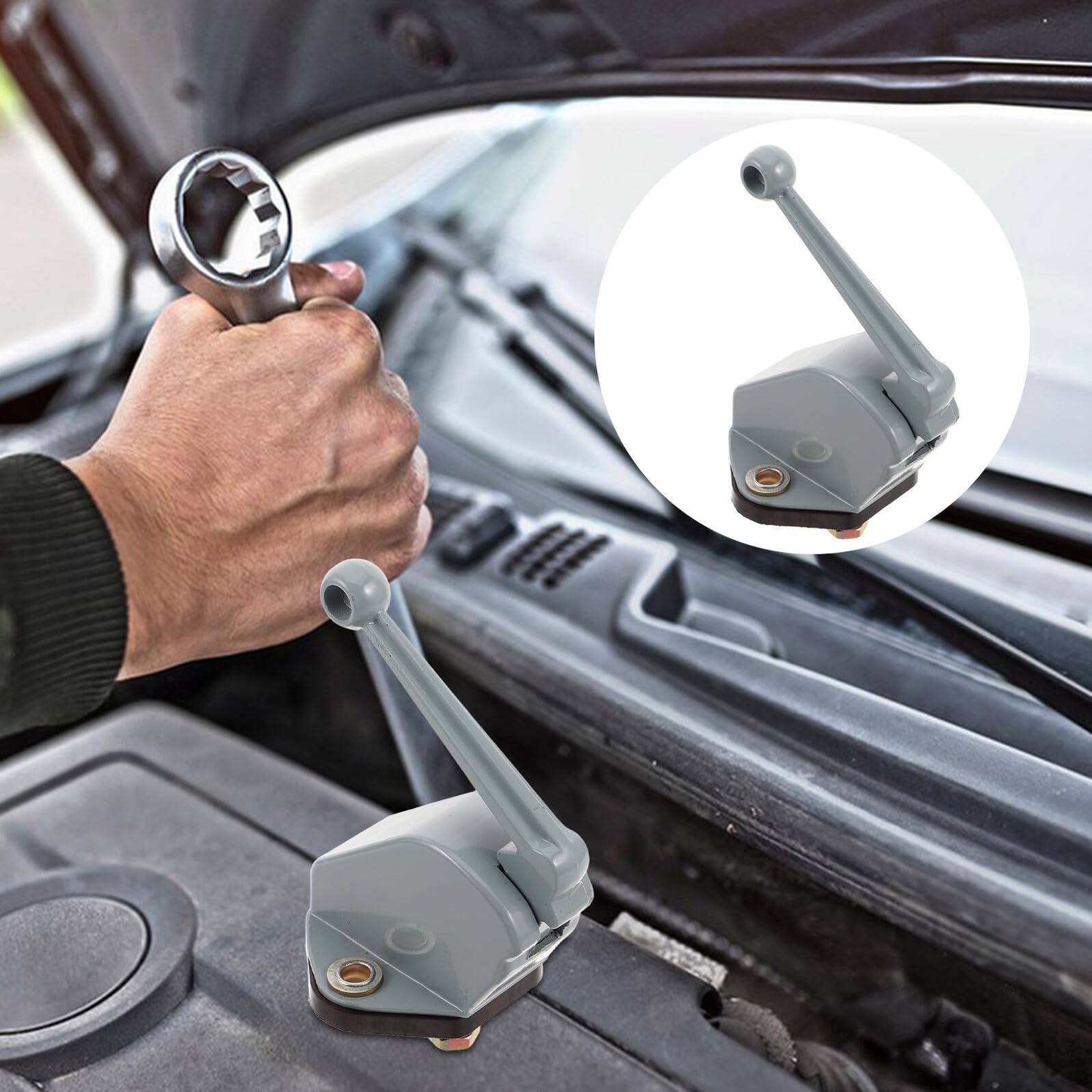Interruttore Manuale di Disconnessione Batteria per Carrelli Elevatori | Argento, Rame Ferro Lega di Alluminio, Chiave e Targhetta Inclusi, per Rv e Loader