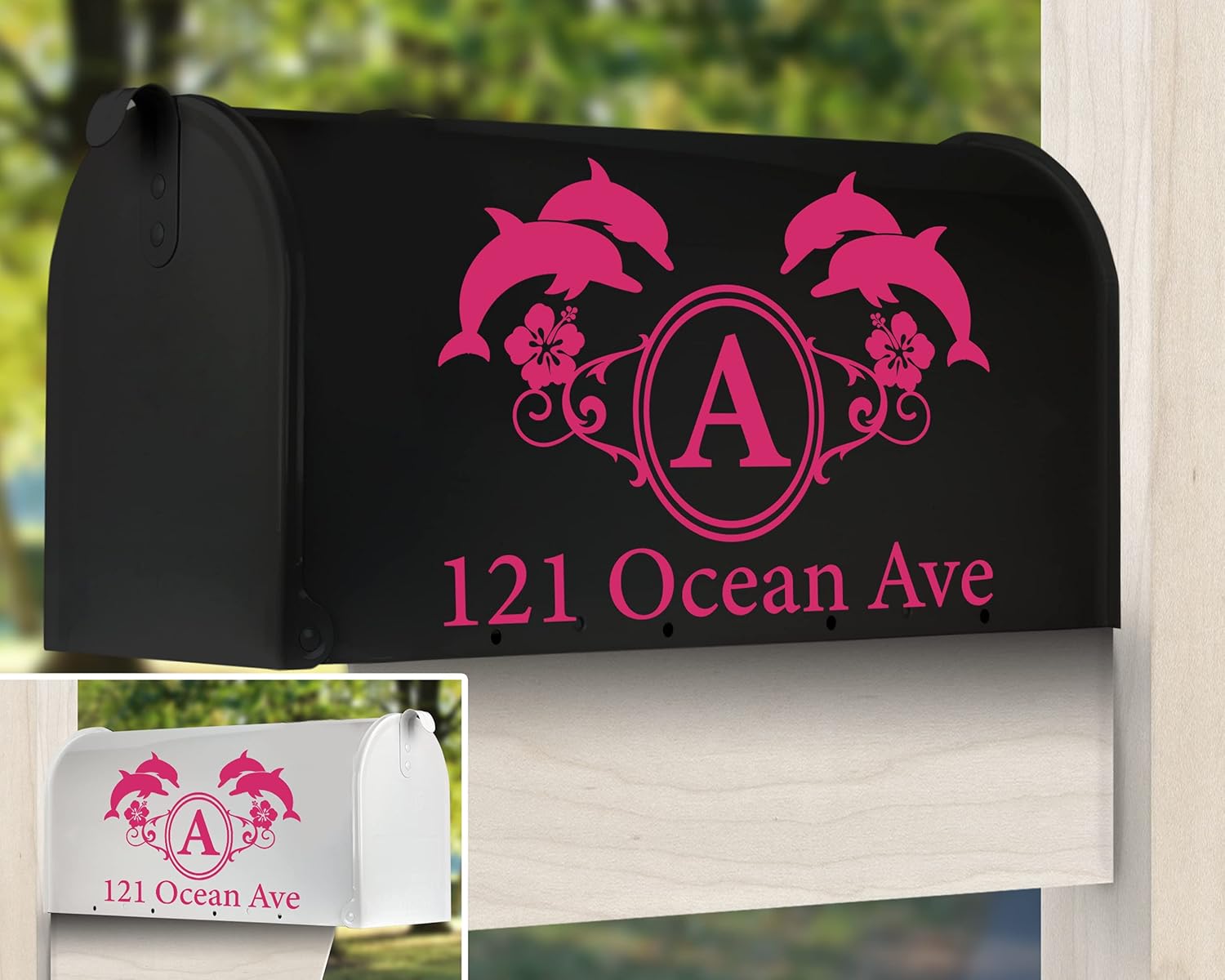 Set of 2 Name Decal for Mailbox, Personalized Mailbox Decal, Many colors for select, Waterproof Mailbox Decal, Family Name Decal for Door, Mailbox Numbers Sticker, Vinyl Decal, Customize Mailbox Decal, Farmhouse Mailbox Letter decals #17 by Cus2mize (Orange)