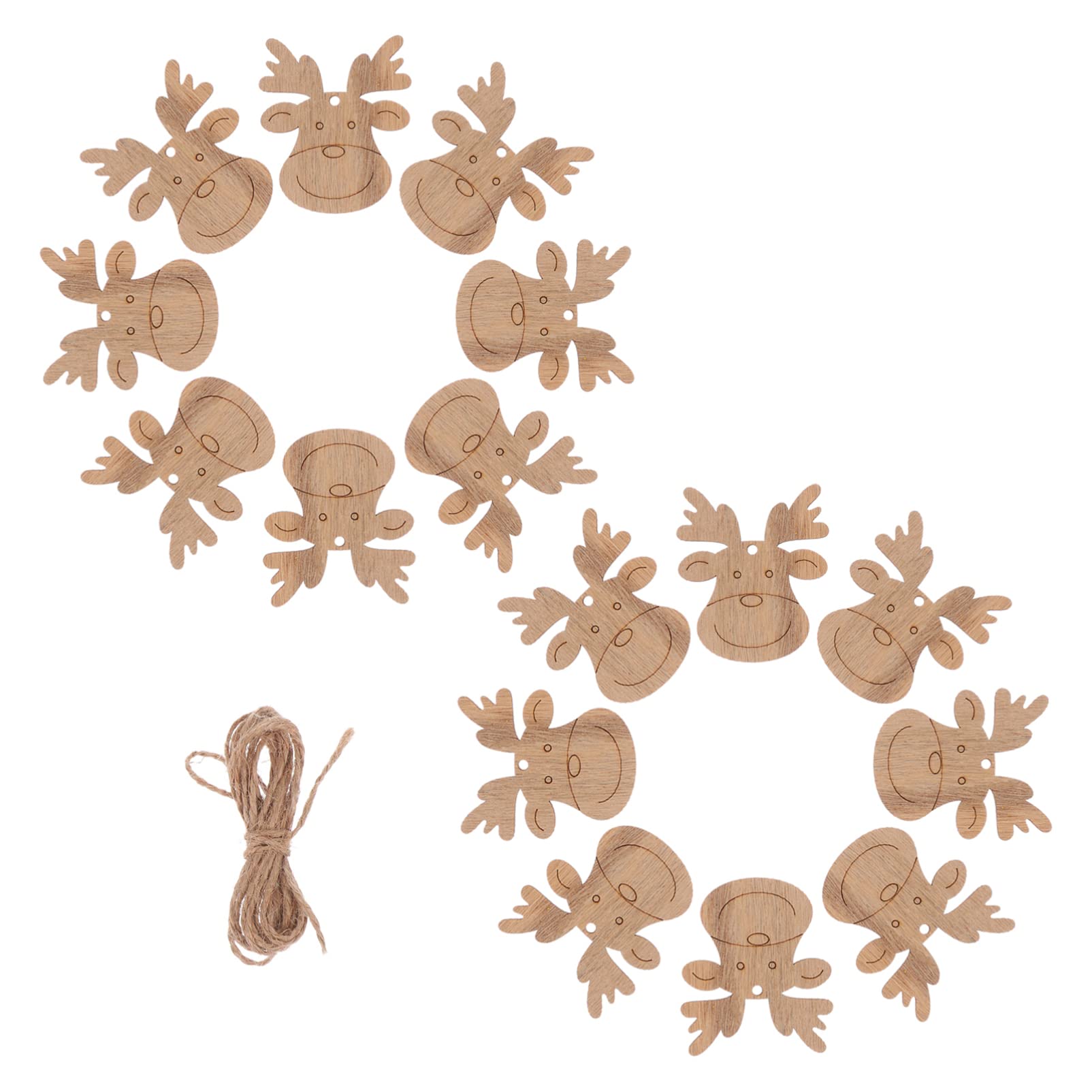 YARNOW 20pezzi Pendenti Forma Di Cervo in Legno Fai Da Te Decorazioni Per Albero Di Natale Articoli Per Feste e Progetti Artigianali