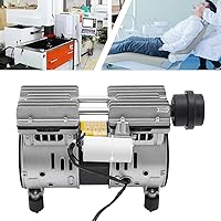 Vista 2 de Bomba de vacío sin aceite, 110V 370W Bomba de compresor de pistón sin aceite de alta presión Bomba de aire de vacío de alto flujo Cilindro doble