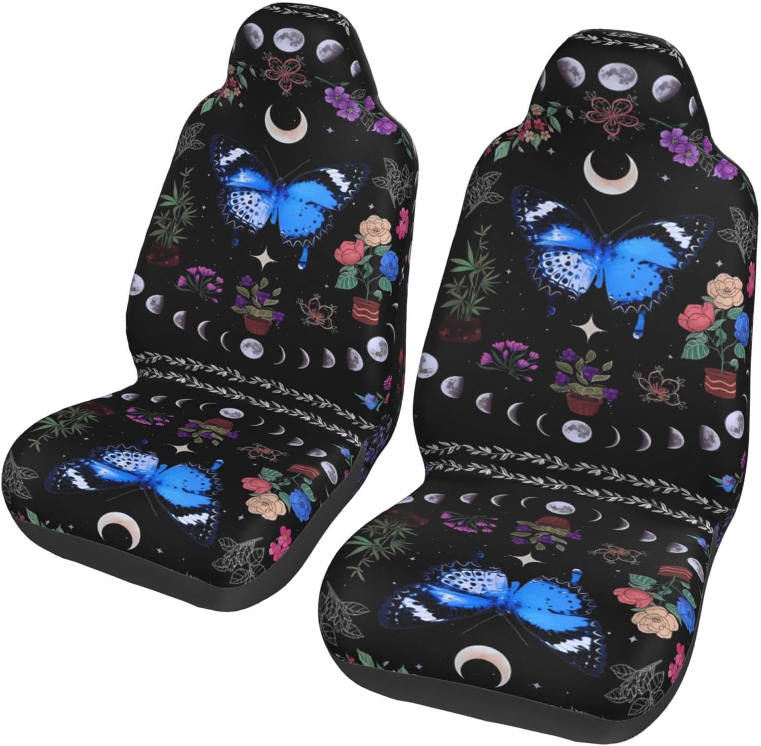 Butterfly Funny Boho Seat Covers for Cars Nature Plant Car