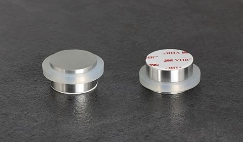 Miniatura 3 de EVI Tope de puerta adhesivo 1.37'' X 0.8'' Caucho blanco de silicona natural Acero inoxidable Acabado mate Gran adherencia 100% funcional