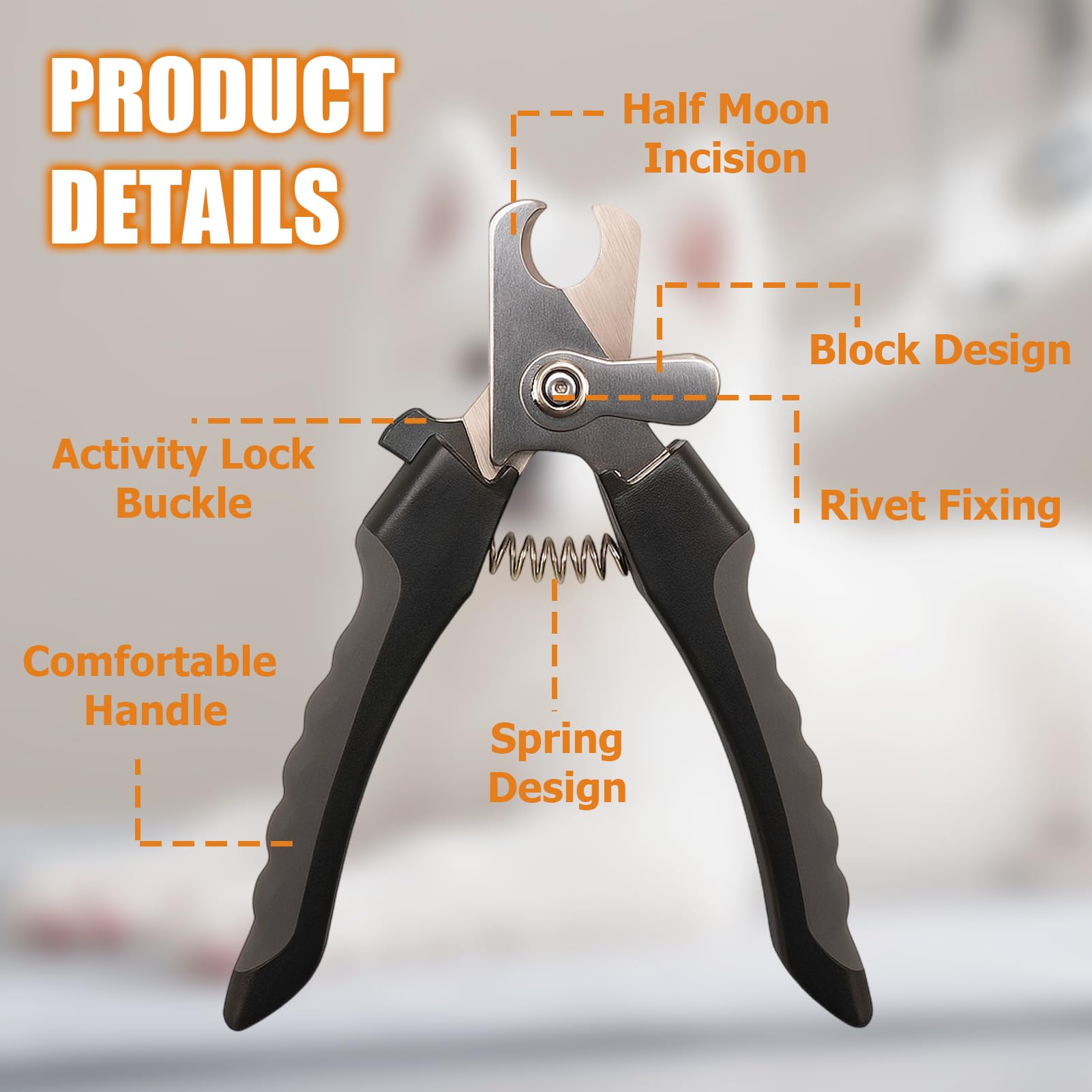Dog nail clippers, Professional Dog Nail Clippers + Nail File 2 in 1 Set, Dog & Cat Pets Nail Clippers and Trimmers - Image 3