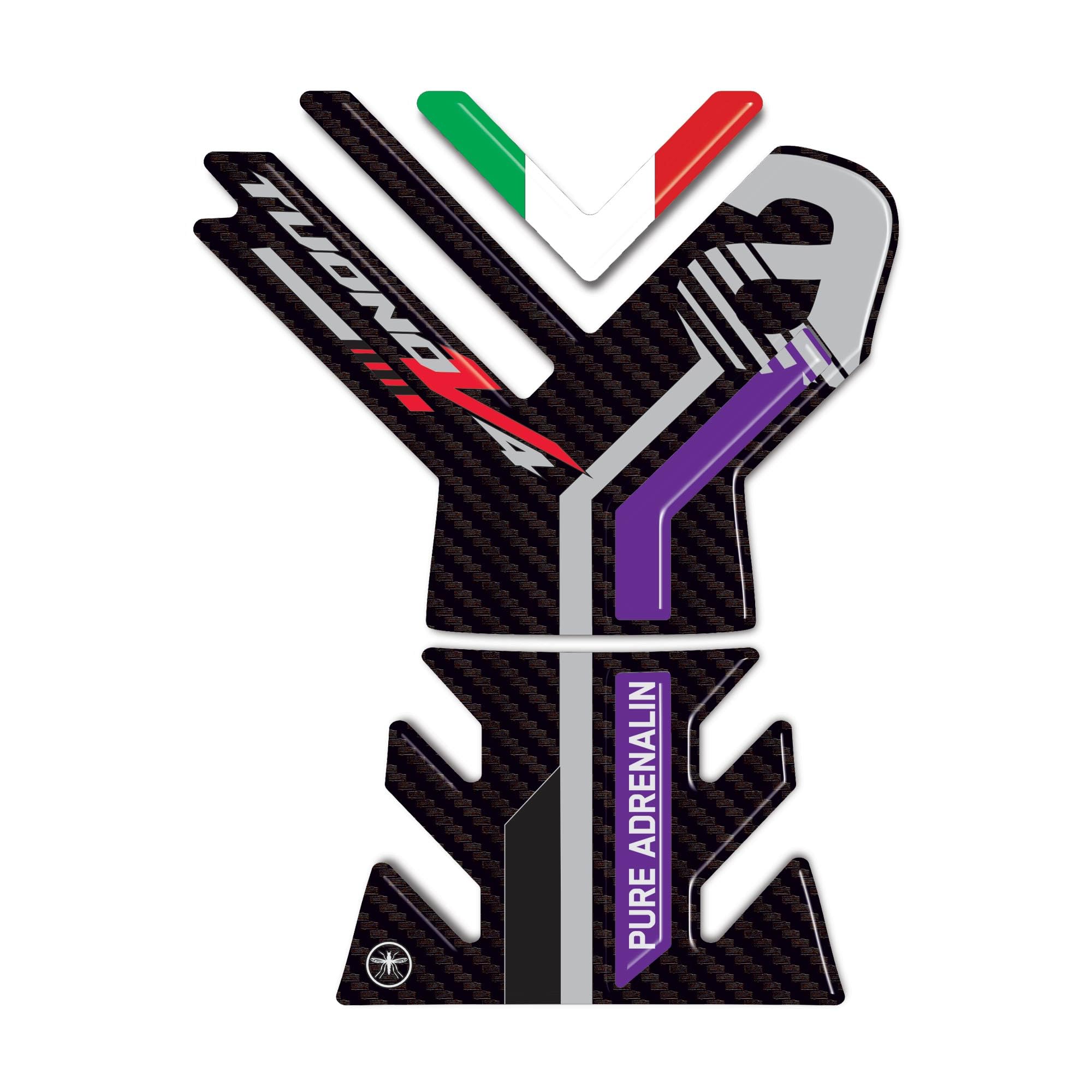labelbike - Autocollant 3D Moto Réservoir Protection et Décoration en Résine Compatible avec Aprilia Tuono V4 Factory 2023 Couleur Carbon