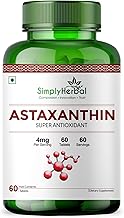 Simply Herbal Astaxanthin 4mg Super Antioxidant, Supplement tablet Promote Healthy Skin & Muscle Health Also Support Heart Function & Immunity (60 Veg Tablets)