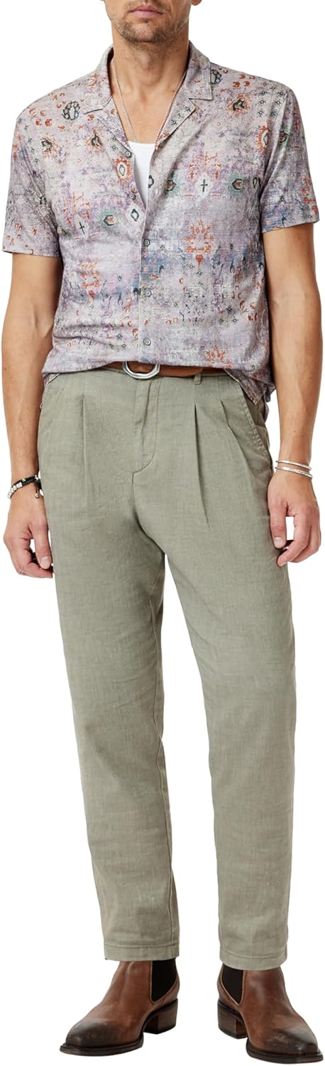 John Varvatos Men's Espino Camp Shirt