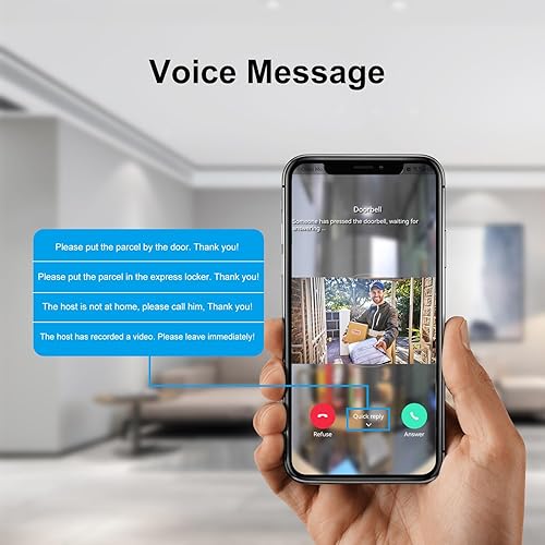 Miniatura 7 de EVERSECU Timbre de video inalámbrico 2K, 2.4Ghz WiFi Smart Home Door Bell cámara de seguridad, detección de movimiento, video portero de 2 vías,