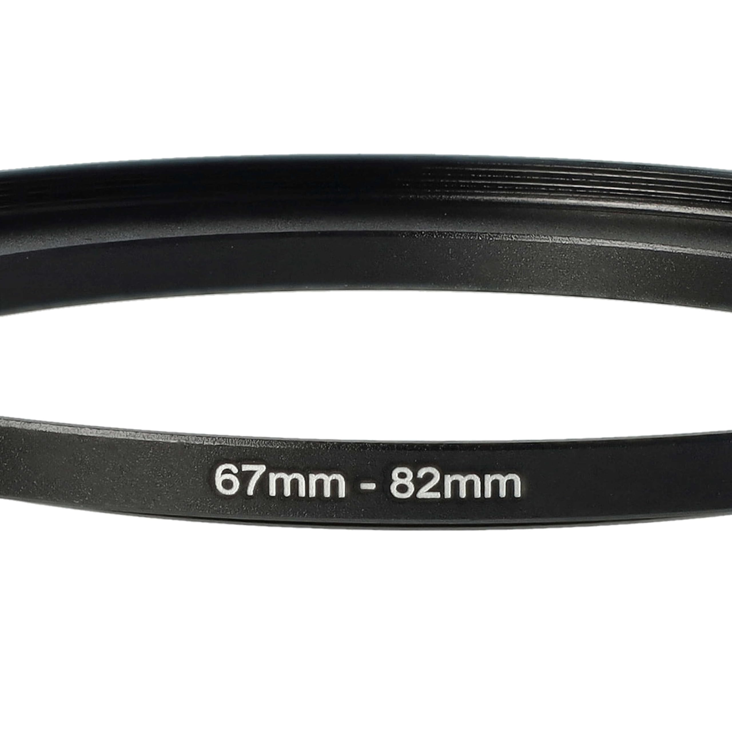 vhbw anello step-up 67mm - 82mm per obiettivo fotocamera - Adattatore filtro, metallo nero