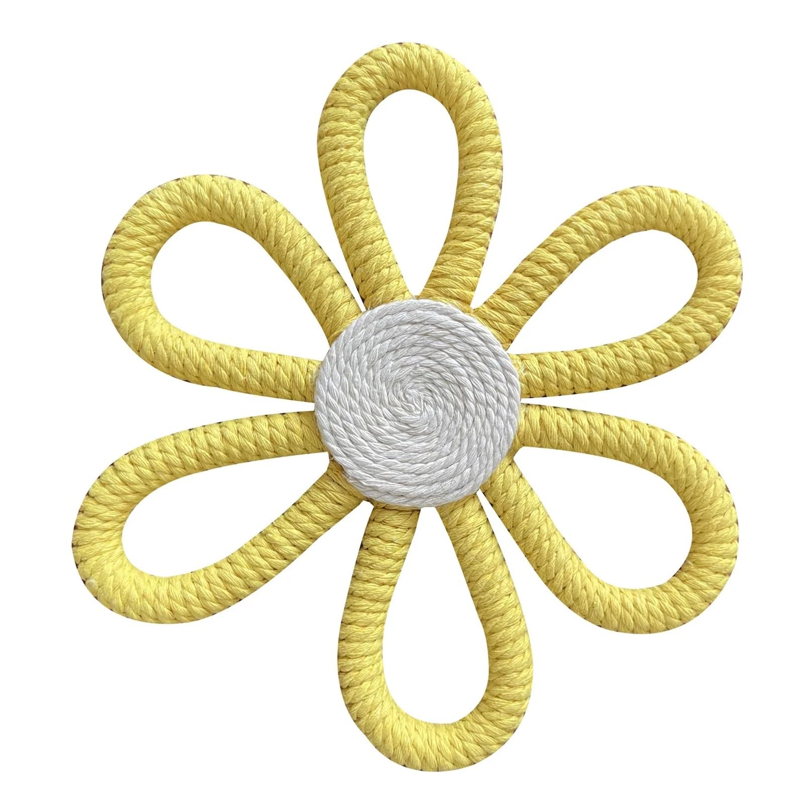 Himscev A6-17Cm Woven Daisy Flowers Wall Art - Elegant Floral Wall Hanging For Home, Bedroom, And Bathroom Decor(A6-17Cm)