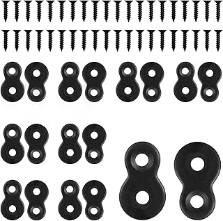 20 Pcs Figure 8 Fastener, Heavy Duty Table Top Fasteners with 40 Screws, Desktop Clips for Wood Tops, Secure Hardware Connector Bracket for Desk, Furniture, and DIY Projects (Black)