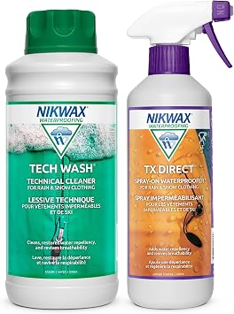 Nikwax Hardshell Spray-On DUO-Pack, Wash-In Cleaner and Spray-On Waterproofing Solutions