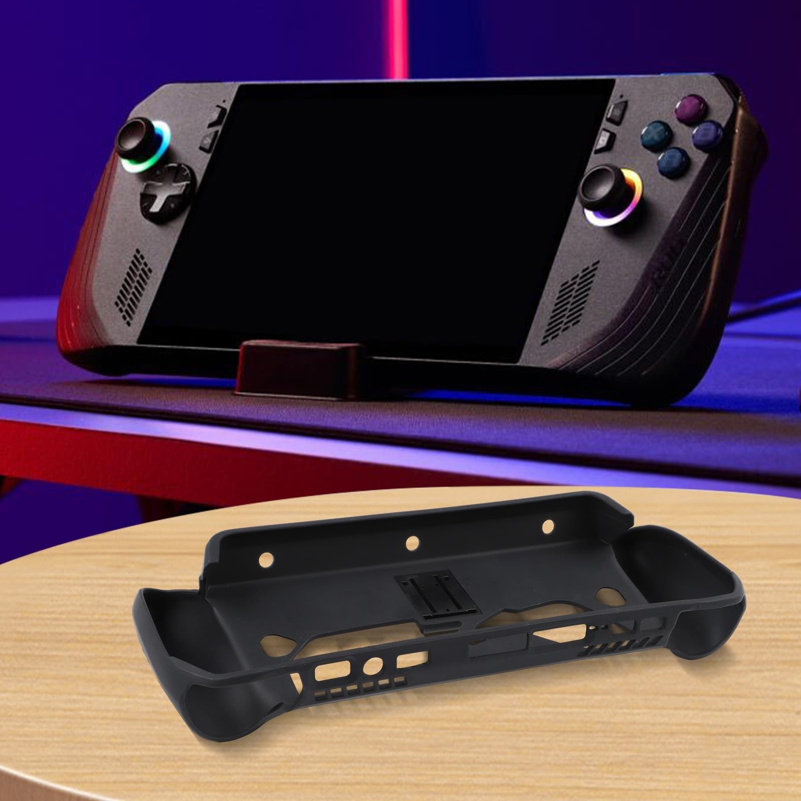 Custodia protettiva per ROG X, custodia protettiva in TPU con vetro temperato e custodia per console Xbox Ally-X, pelle antiurto con impugnatura antiscivolo, nero (trasparente)