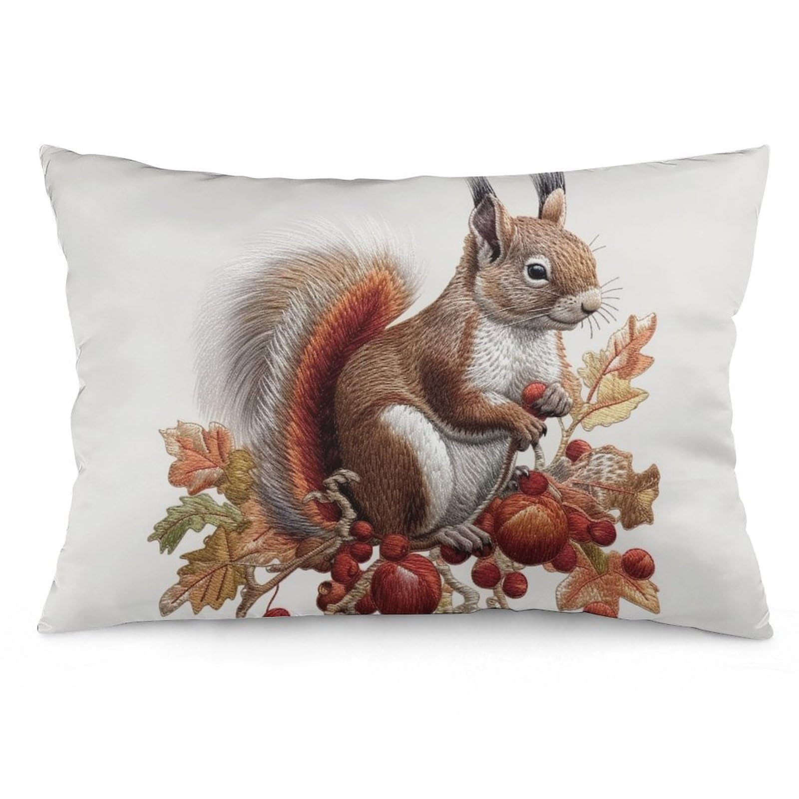NTVOWPZO 2 Pack Decoration Throw Pillow Covers 16 "x24 Pillowcases Covers Leaves and Squirrel Pillowcases Modern Farmhouse Home Decor Sofa Cushions Covers for Couch Bed Living Room