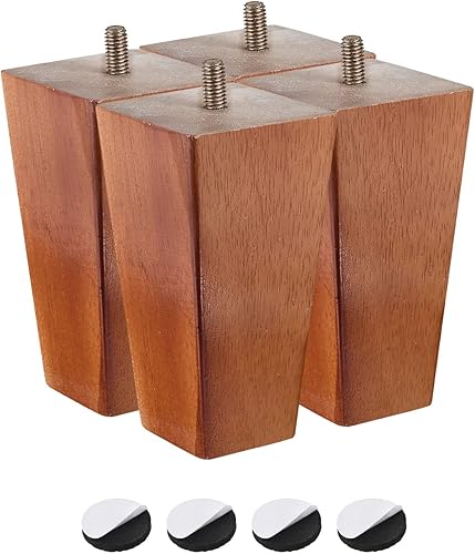 Vista 17 de uxcell Patas para muebles, 7 pulgadas (7.087 in), juego de 4 patas cuadradas de madera maciza para sofá, patas de silla, pies de mesa, piezas
