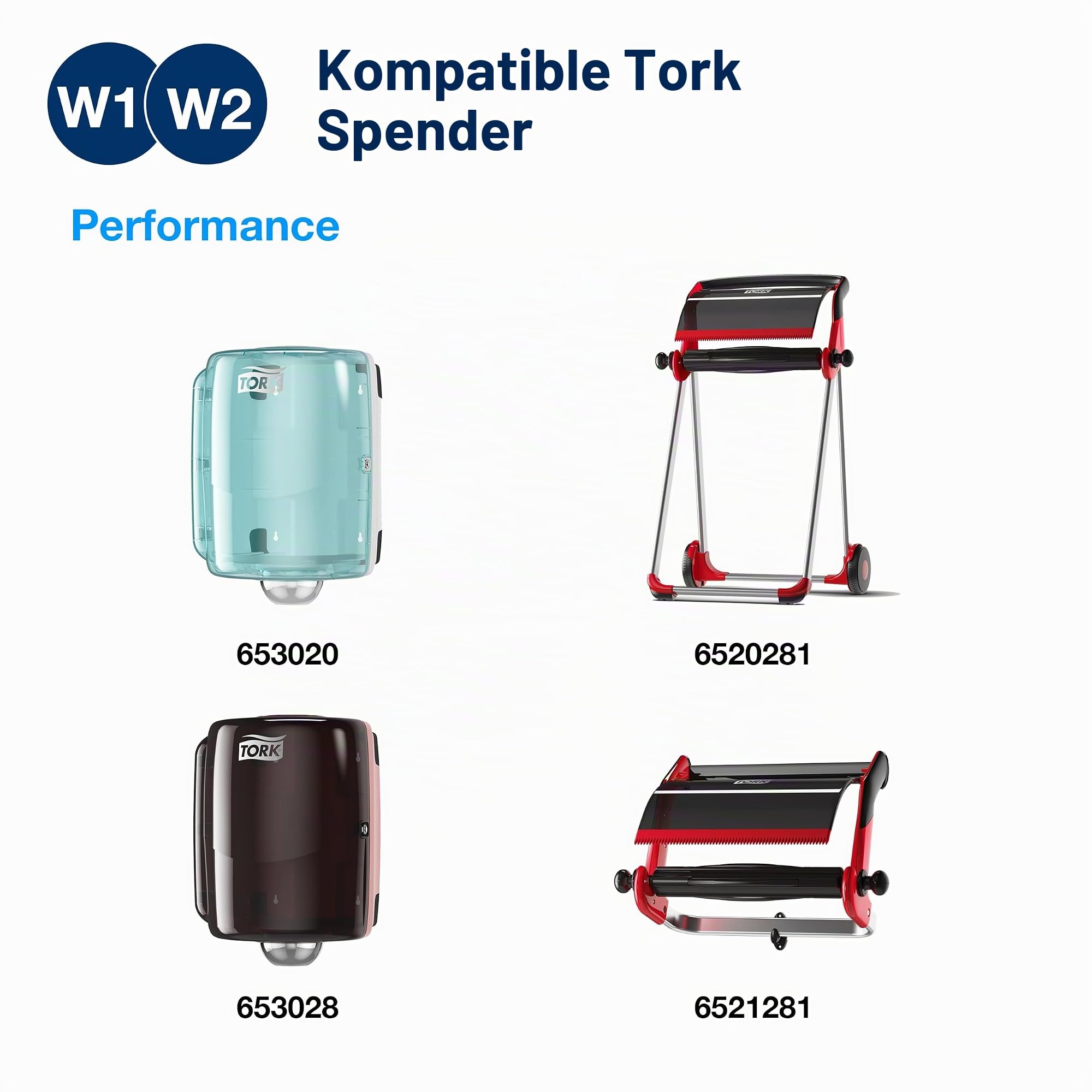 Tork 570137 Extra Starke Industrie Reinigungstücher für W1 Bodenständer/Wandhalter-, W2 Innenabrollung Maxi- und W3 System / 1-lagige Reinigungstücher Rolle in Weiß / Premium Qualität / 1 x 60,8 m | für W1 Bodenständer/Wandhalter-, Innenabrollung Maxi- un
