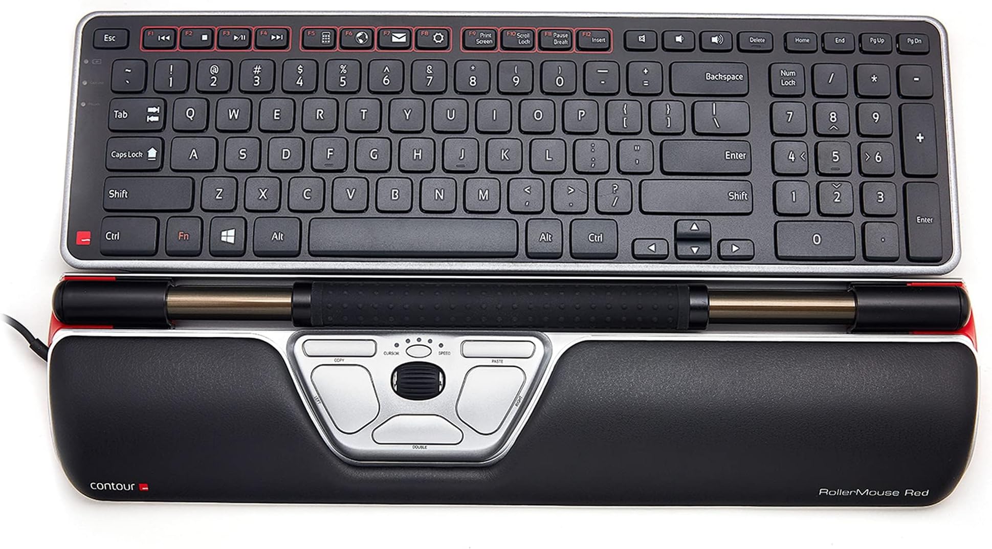Contour Ultimate Workstation Red Wired - Includes RollerMouse Red & Balance Keyboard - Wired Ergonomic Keyboard & Mouse Combo - Compatible with PC & Mac Computers