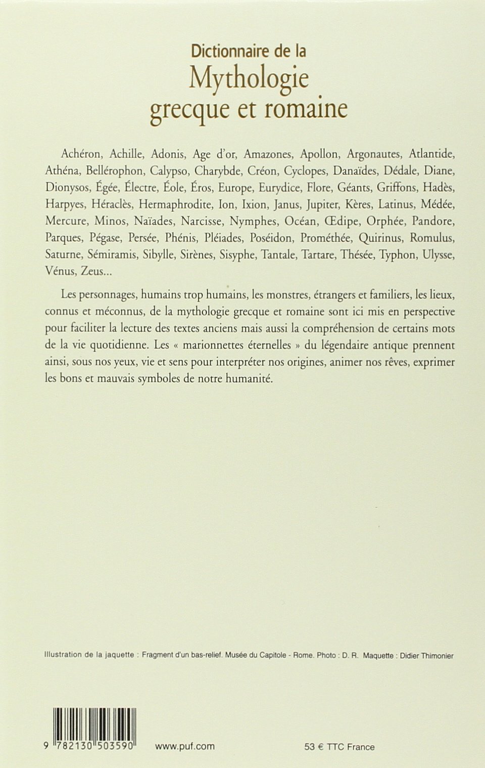 Dictionnaire de la mythologie grecque et romaine