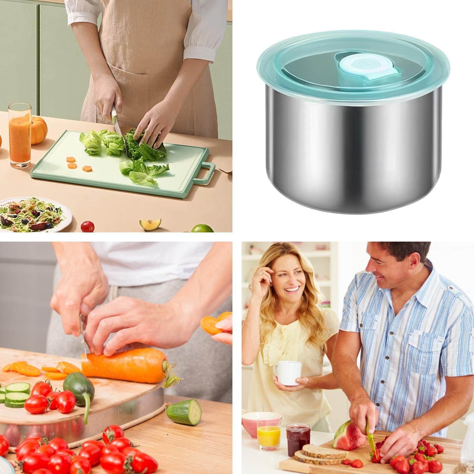 Contenitori per snack in acciaio inox con coperchio, a prova di perdite, organizer per frutta, per escursionisti, scuola, famiglie, cuochi, genitori, ufficio, camper, ristorante, dispensa, picnic