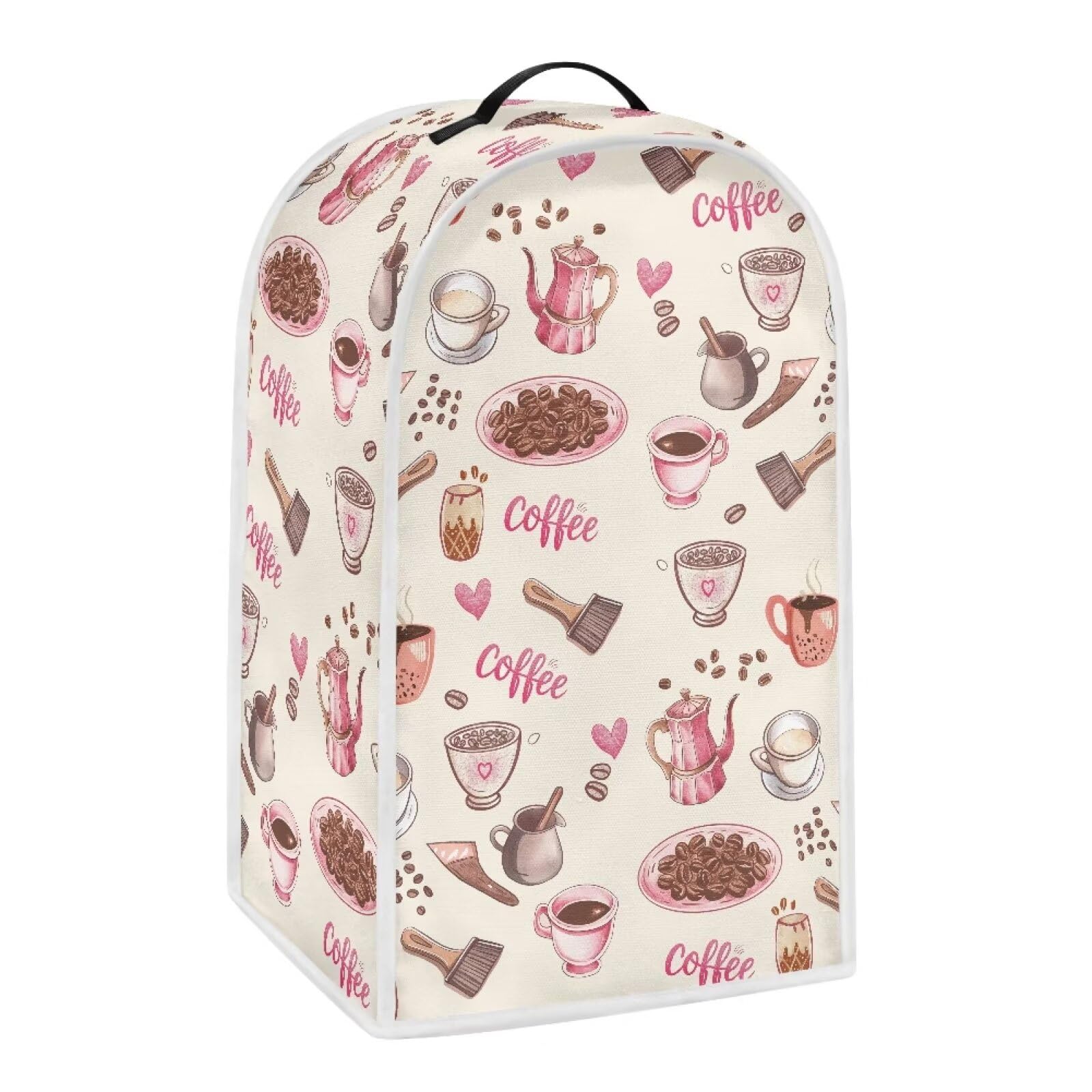 Blender Dust Cover for Home Kitchen Decor, Anti Fingerprint Oil-proof Dust Protection Stand Mixer Cover Juicer Cover Soy Milk Machine Covers Gift for Women, Coffee Pink Beige