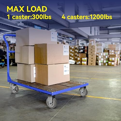 Miniatura 95 de Ruedas giratorias de 3.5 pulgadas, ruedas giratorias resistentes con freno, capacidad de carga de 1000 libras en total (2 frenos y 2 giratorios)