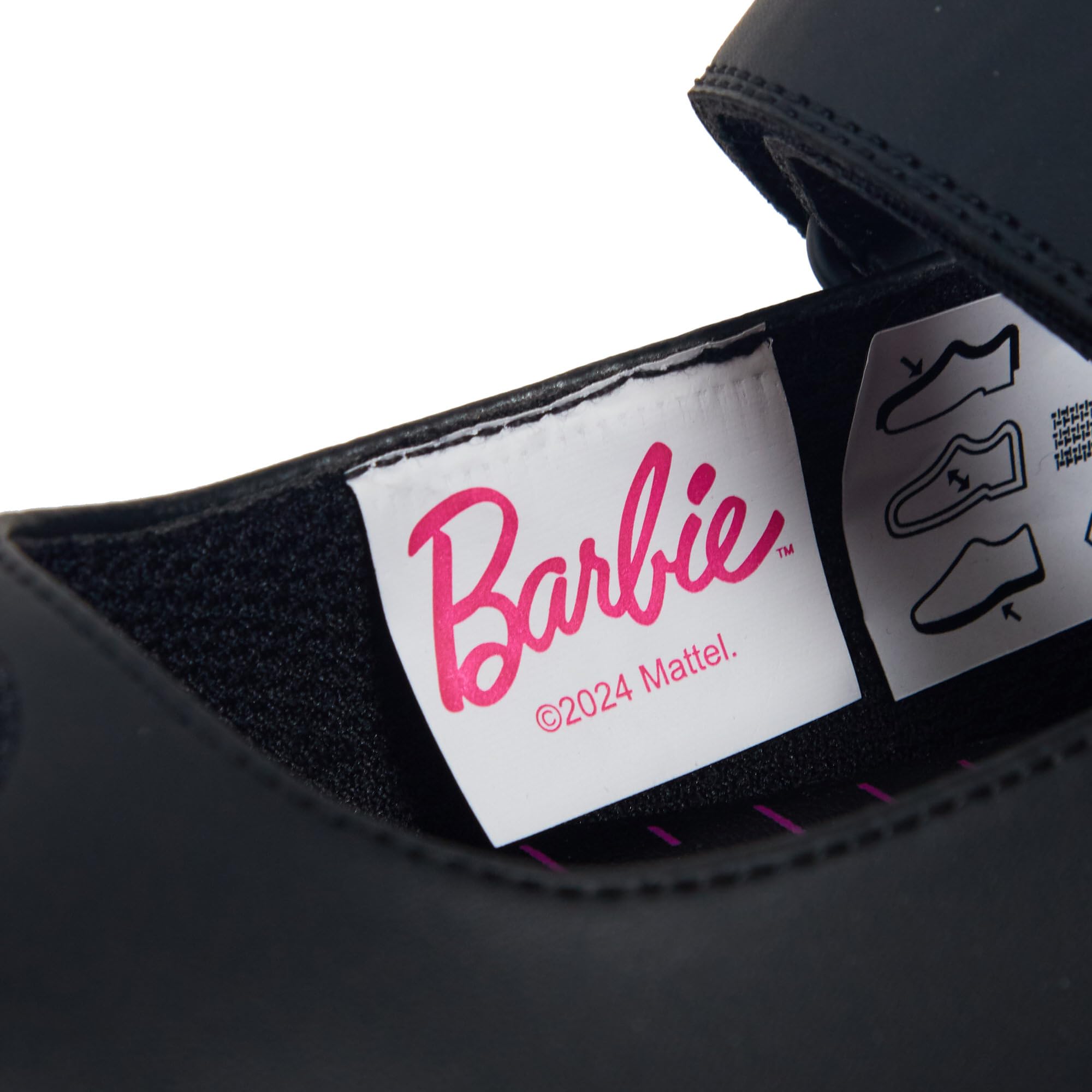 Barbie Scuola Scarpe Bambine Nero Opaco Chiusura Facile Suola Resistente Mocassini per Scuola