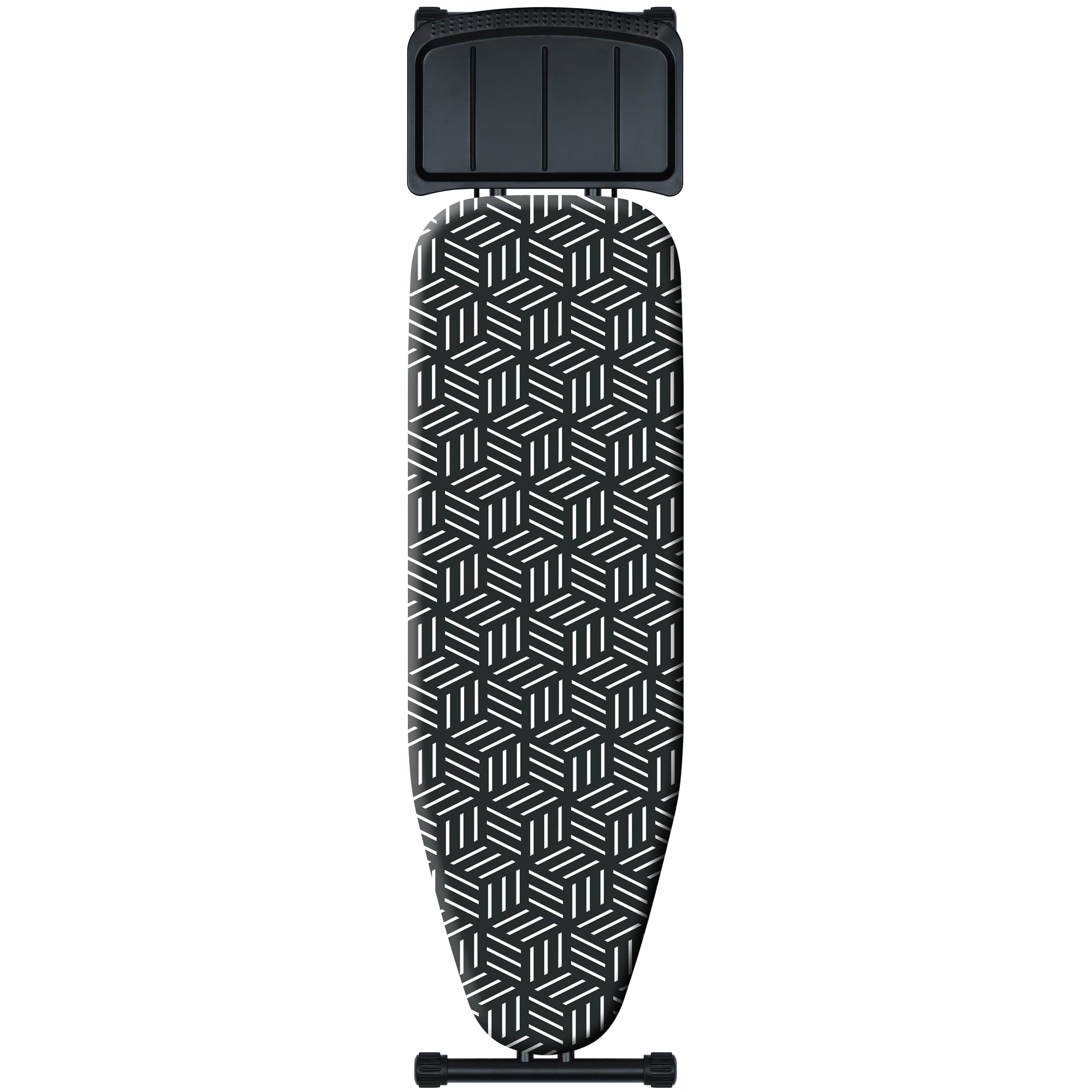 caius Ironing Board, Height Adjustable Heavy Duty Metal Iron Board with Heat Resistant Cover & Safety Iron Rest, Full Size 43"x13" Foldable Space Saver Design, Heavy Duty, Easy to Fold