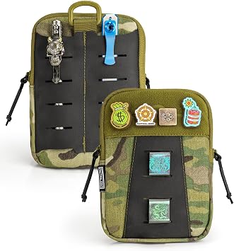 TACTICAL GEEK Block K EDC Compact Waist Pouch, Utility Pocket Organizer with Cache Pad, Nylon Zippers Tool Pouch, Multi-Purpose Small Gadget Organization for Daily Carry
