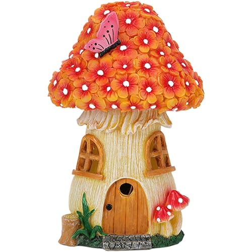 Fairy House Mushroom Solar Lights Waterrproof Resin Solar Fairy House