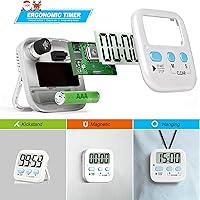 Vista 4 de Antonki Paquete de 2 temporizadores digitales para niños, temporizadores de cocina magnéticos de cuenta regresiva para cocinar, huevos, aula