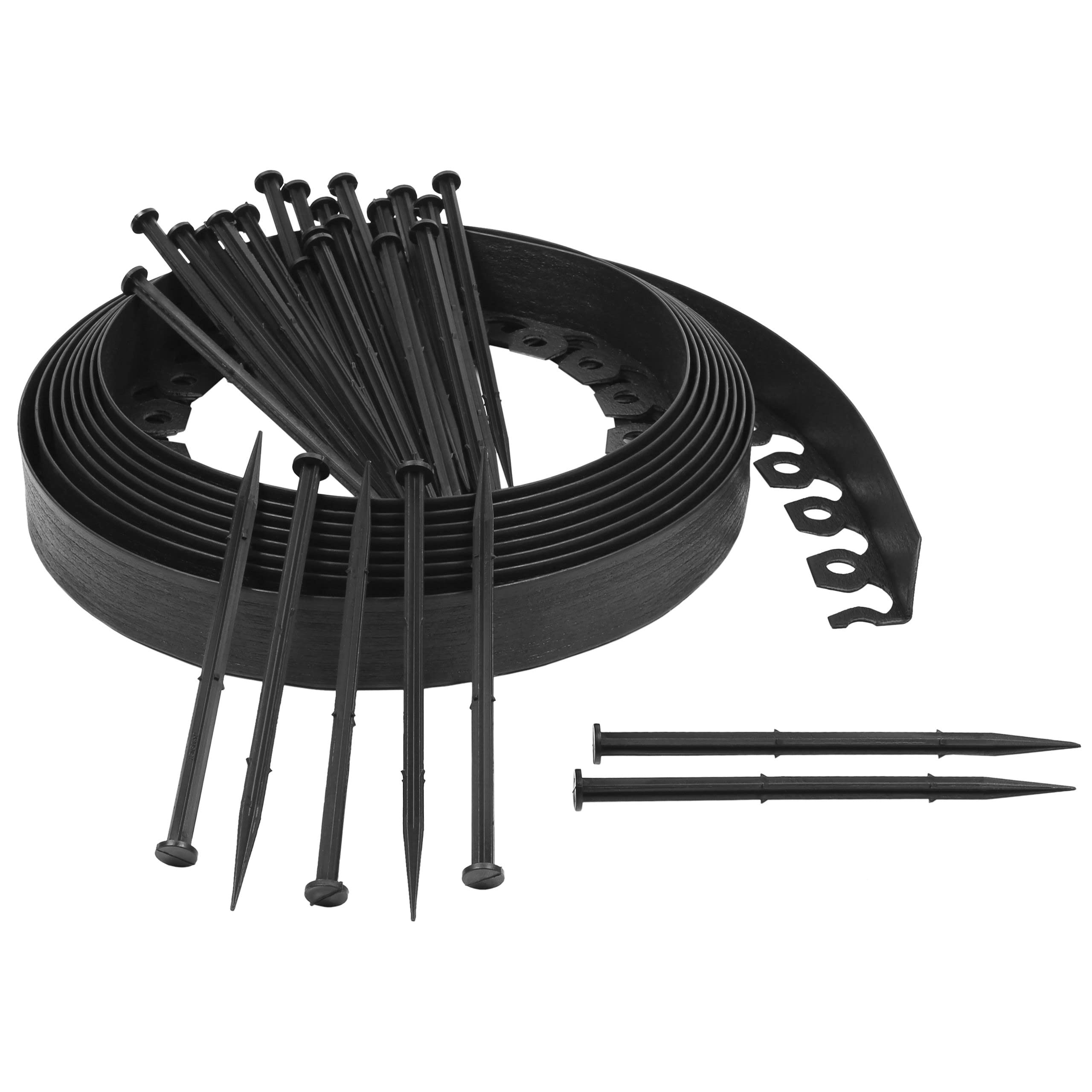 Bordure de Jardin Noire 55 mm + ancrages (20 m, Black)
