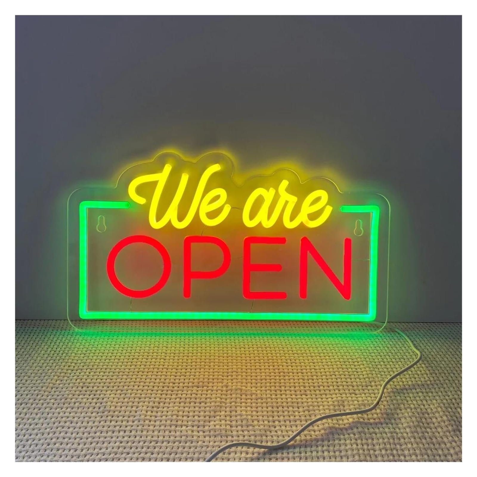 Lemst One Color Signs Lamp We Are Open Neon Sign Business Logo Shop Wall Night Light Business Store Art Bar Welcome Usb Powered 35Cmх27cm