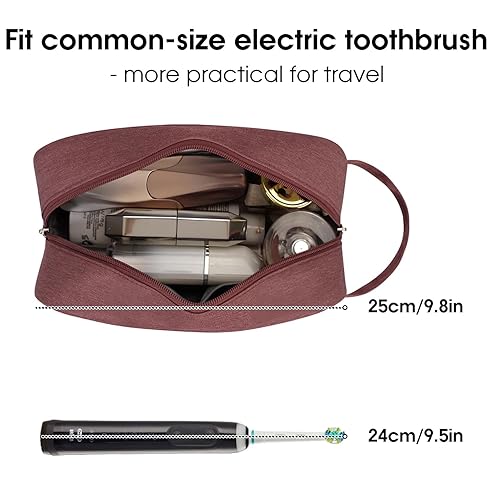 Miniatura 2 de Narwey Neceser de viaje para mujer, kit de maquillaje para viaje, organizador de artículos de tocador, accesorios y cosméticos (rojo azufaifo)