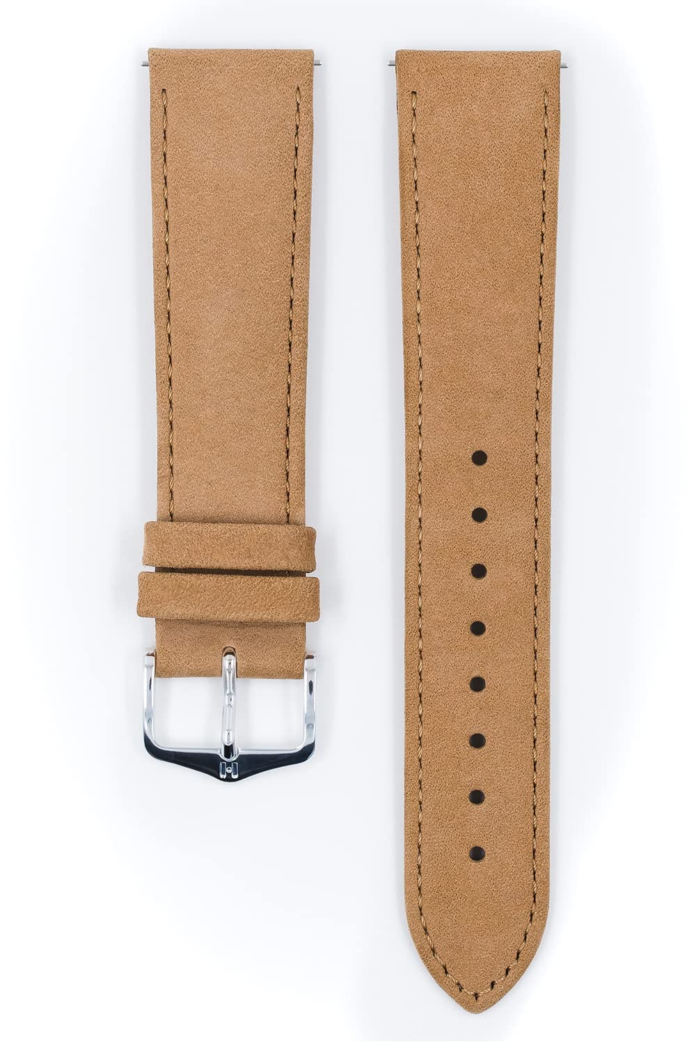 Bracelet de montre HIRSCH Osiris Nubuk - Bracelet de montre en cuir de veau naturel