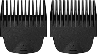 2 Professional Hair Trimmer Guards Cutting Guides Fits for Manscaped The Lawn Mower 4.0, Black Coded Trimmer Combs Replacement - Guard Number: #1 and #4 (Length: 1/8 inch and 1/2 inch)