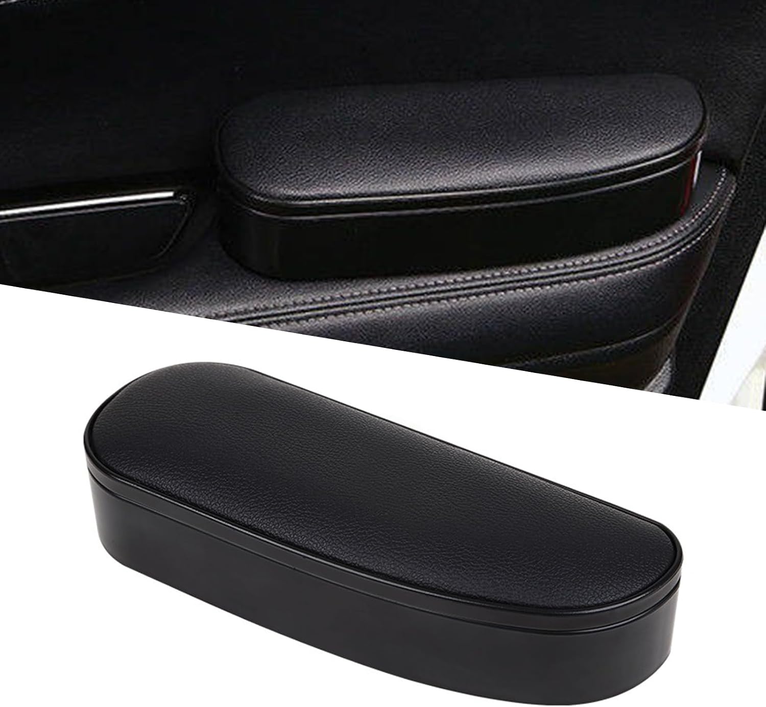 1 Pcs Car Armrest Pad, Auto Door Elbow Rest Side Door Arm Rest Storage Case, Adjustable Vehicle Elbow Armrest Accessories,Universal for Most Cars (Black)