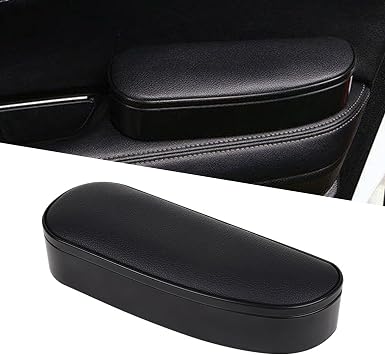 1 Pcs Car Armrest Pad, Auto Door Elbow Rest Side Door Arm Rest Storage Case, Adjustable Vehicle Elbow Armrest Accessories,Universal for Most Cars Black