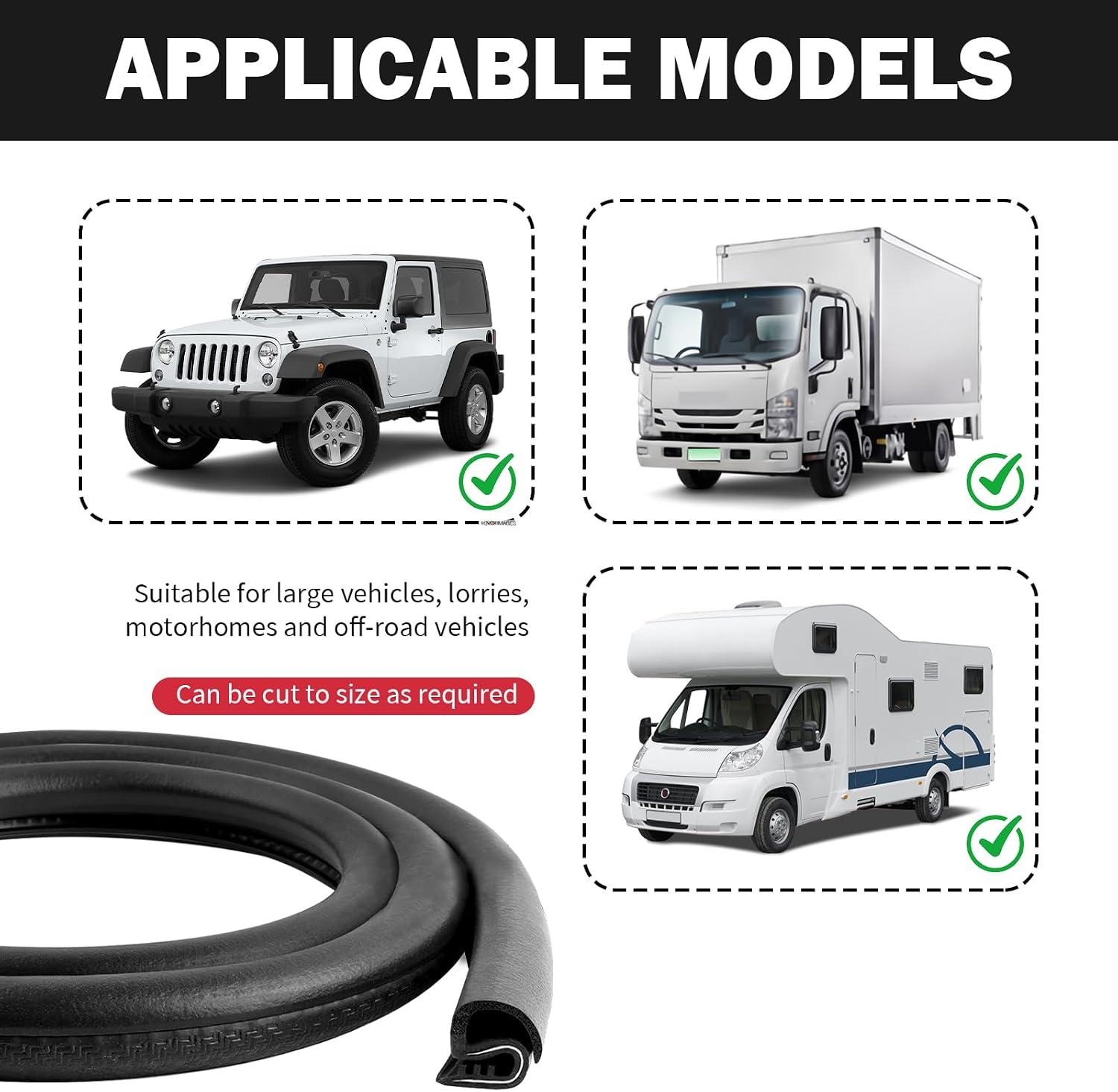 3.93Ft Car Door Weather Stripping Door Seal Strip,2PCS Thickened Rubber Edge Trim with U-Shaped Metal Clips for Noise Reduction,Push-in Car Door Seal Strip Car Accessories for Car SUV (3.93Ft)